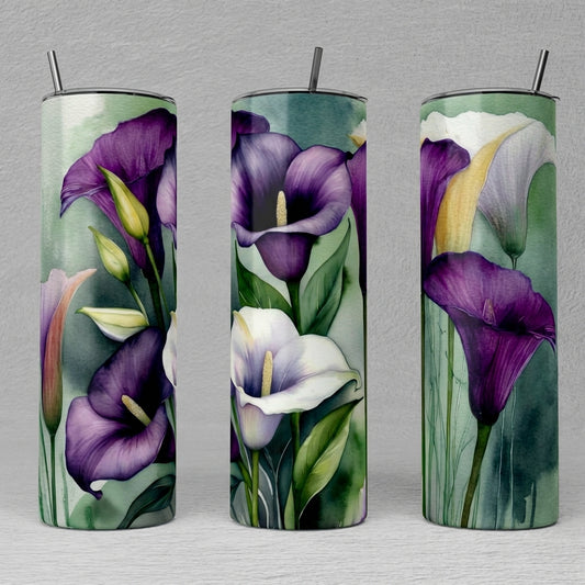 Purple Calla Lilly Tumbler Bottle