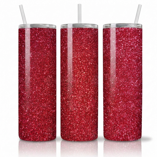 Red Glitter Tumbler Bottle