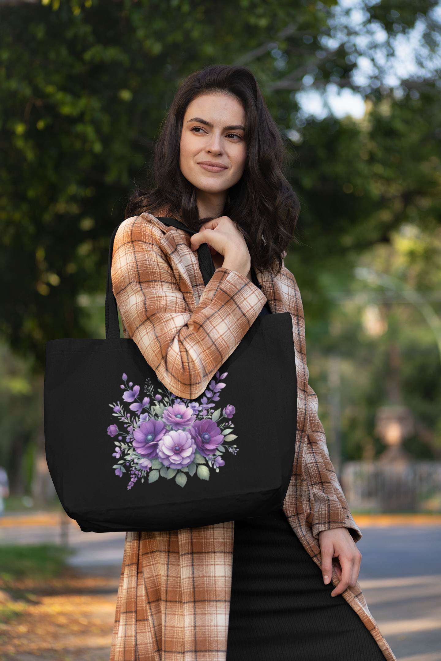 Purple Flowers02 Everyday Large Tote Bag