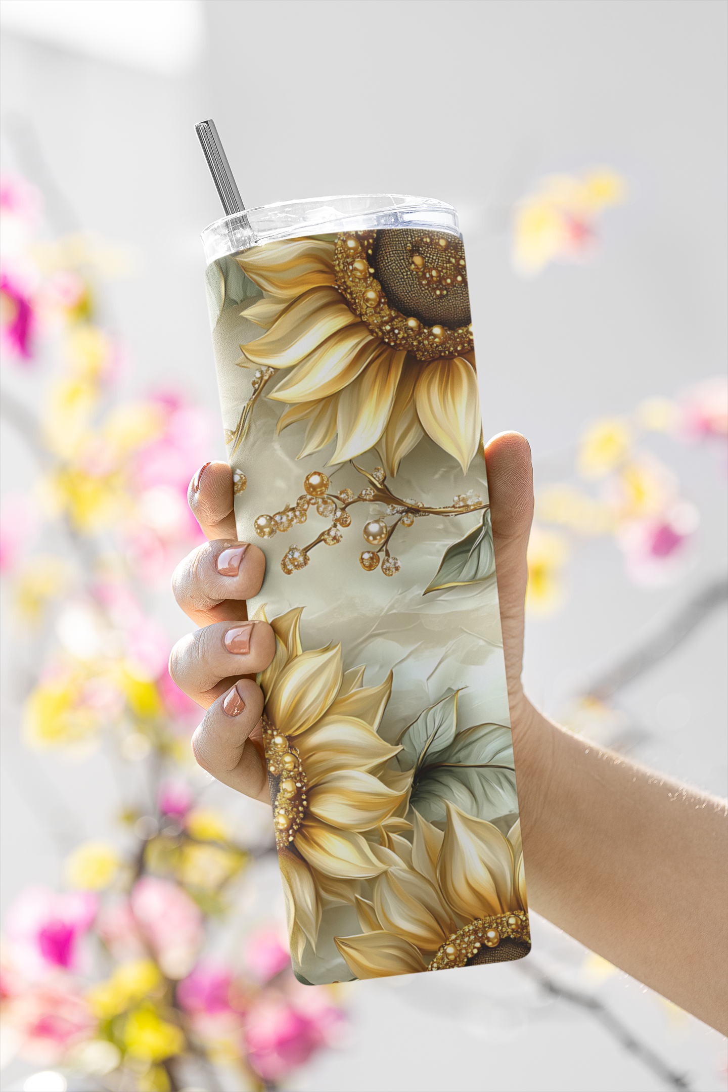Golden sunflower Tumbler Bottle