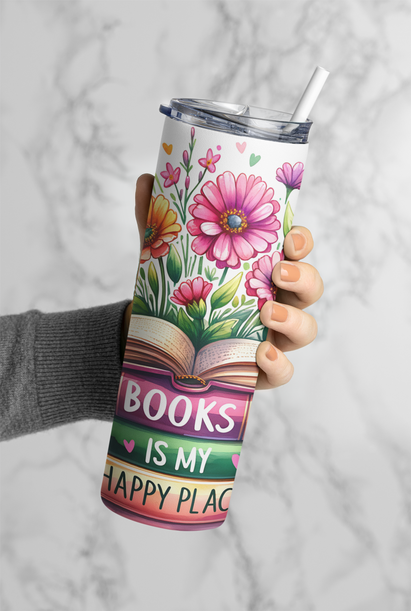 Books are my Happy Place Tumbler Bottle