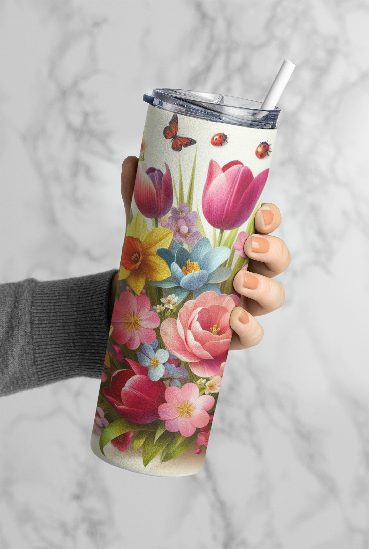 Spring Floral Tumbler Bottle