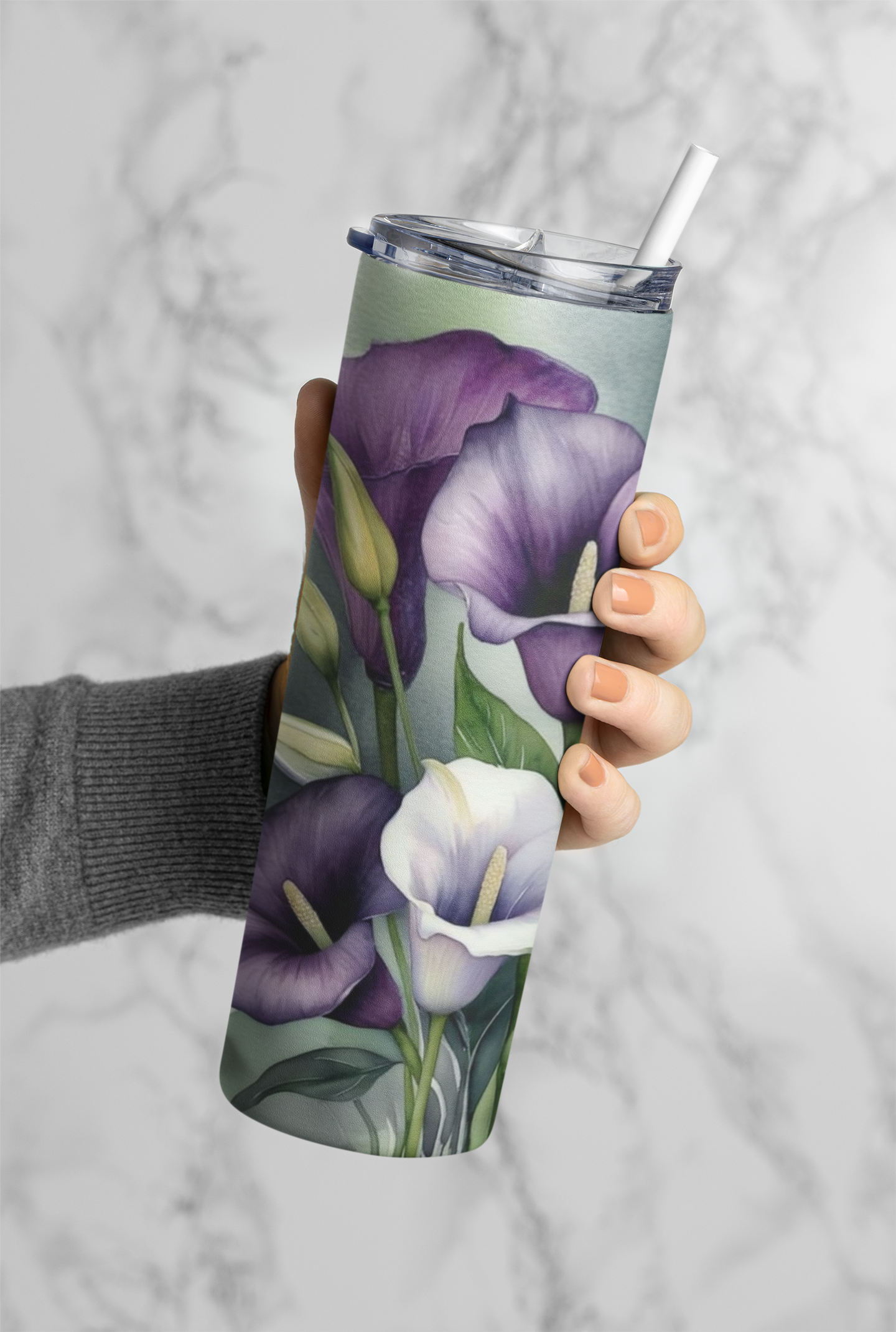 Purple Calla Lilly Tumbler Bottle