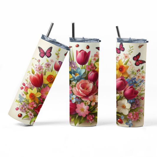 Spring Floral Tumbler Bottle
