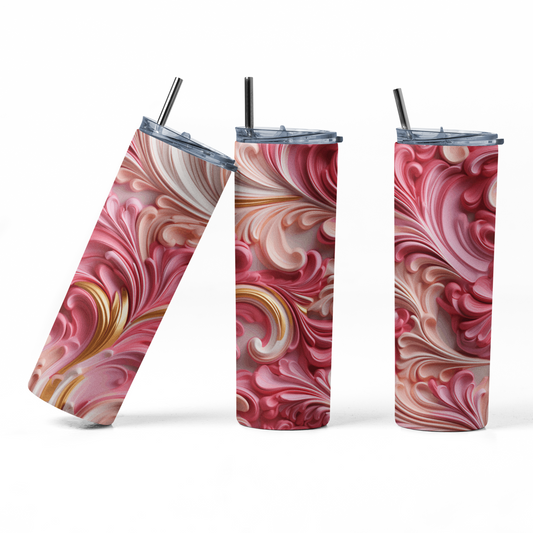 Pink Abstract Tumbler Bottle