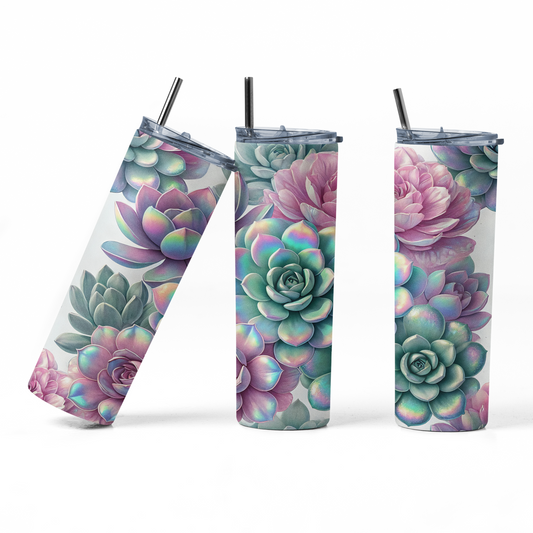 Succulent Flowers Tumbler Bottle