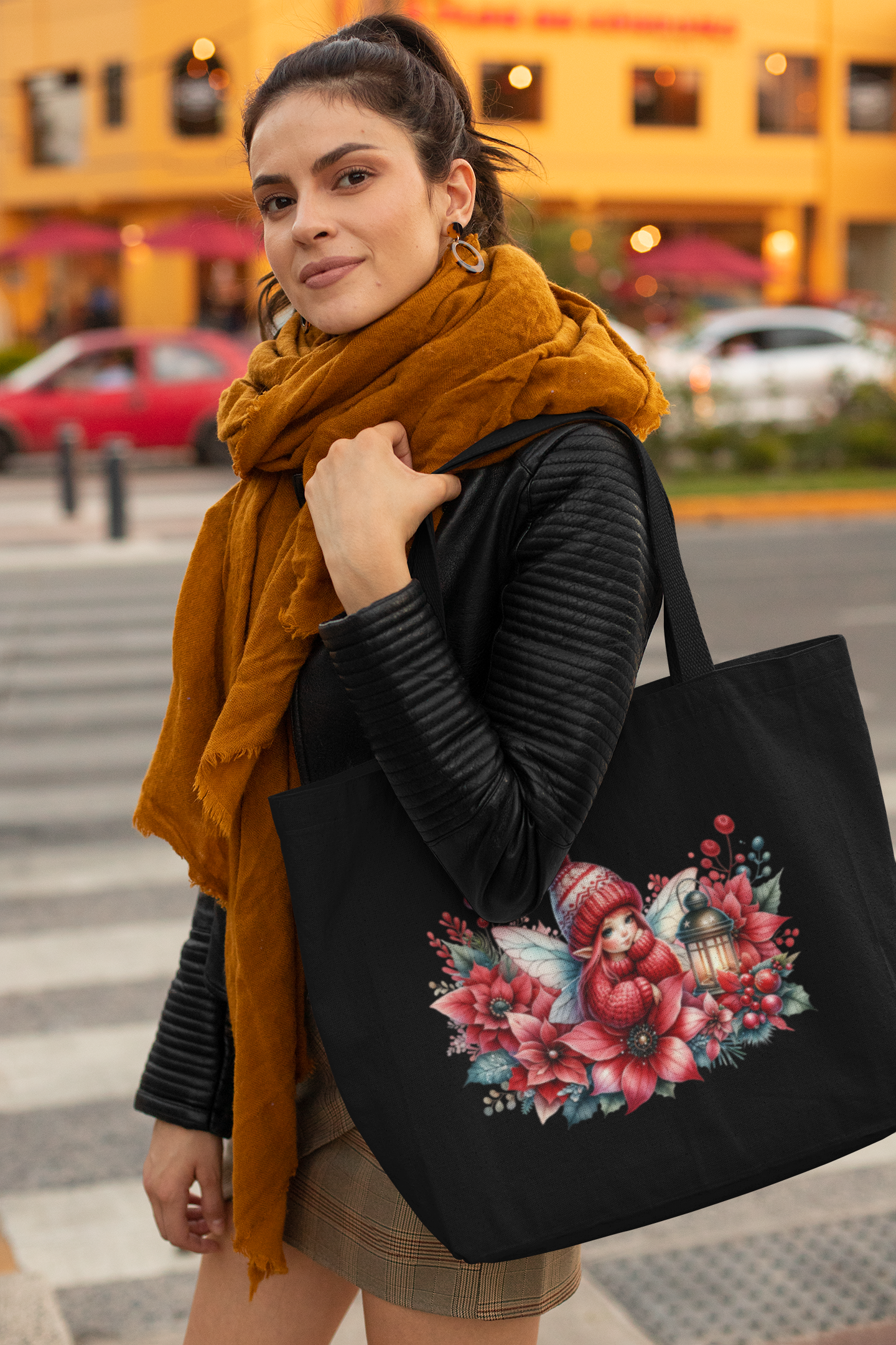 Christmas Red Fairy Everyday Large Tote Bag