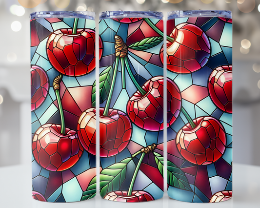 Stained Glass Cherry Tumbler Bottle