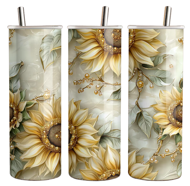 Golden sunflower Tumbler Bottle