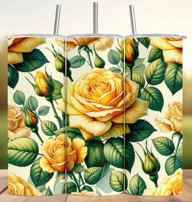 Yellow Roses Tumbler Bottle