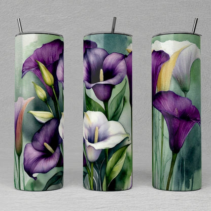Purple Calla Lilly Tumbler Bottle