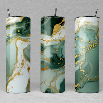 Green Marble Tumbler Bottle
