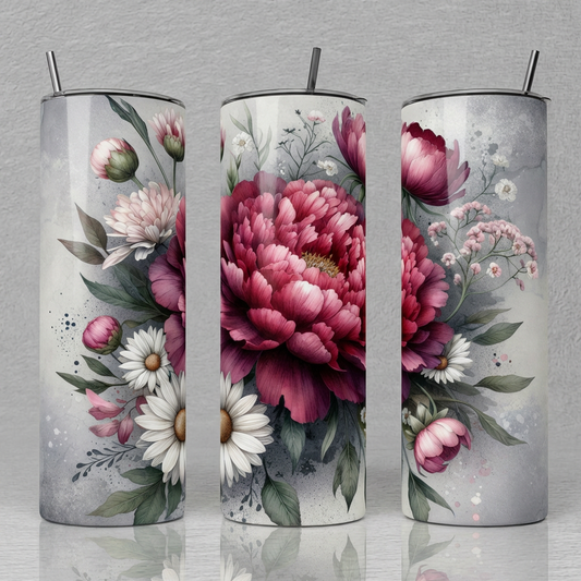 Pink Peonies Tumbler Bottle