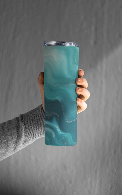 Aquamarine Swirl Tumbler Bottle