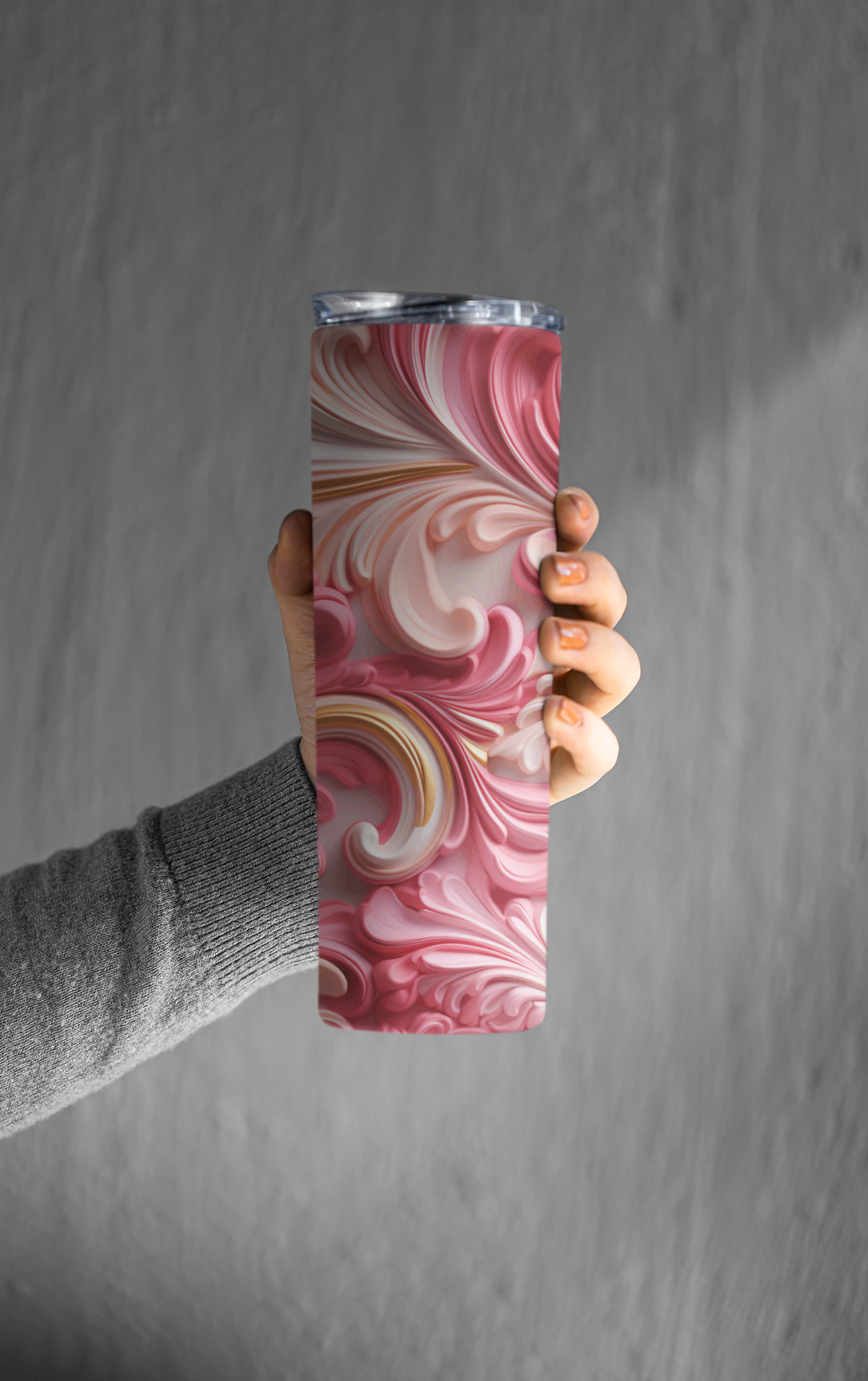 Pink Abstract Tumbler Bottle