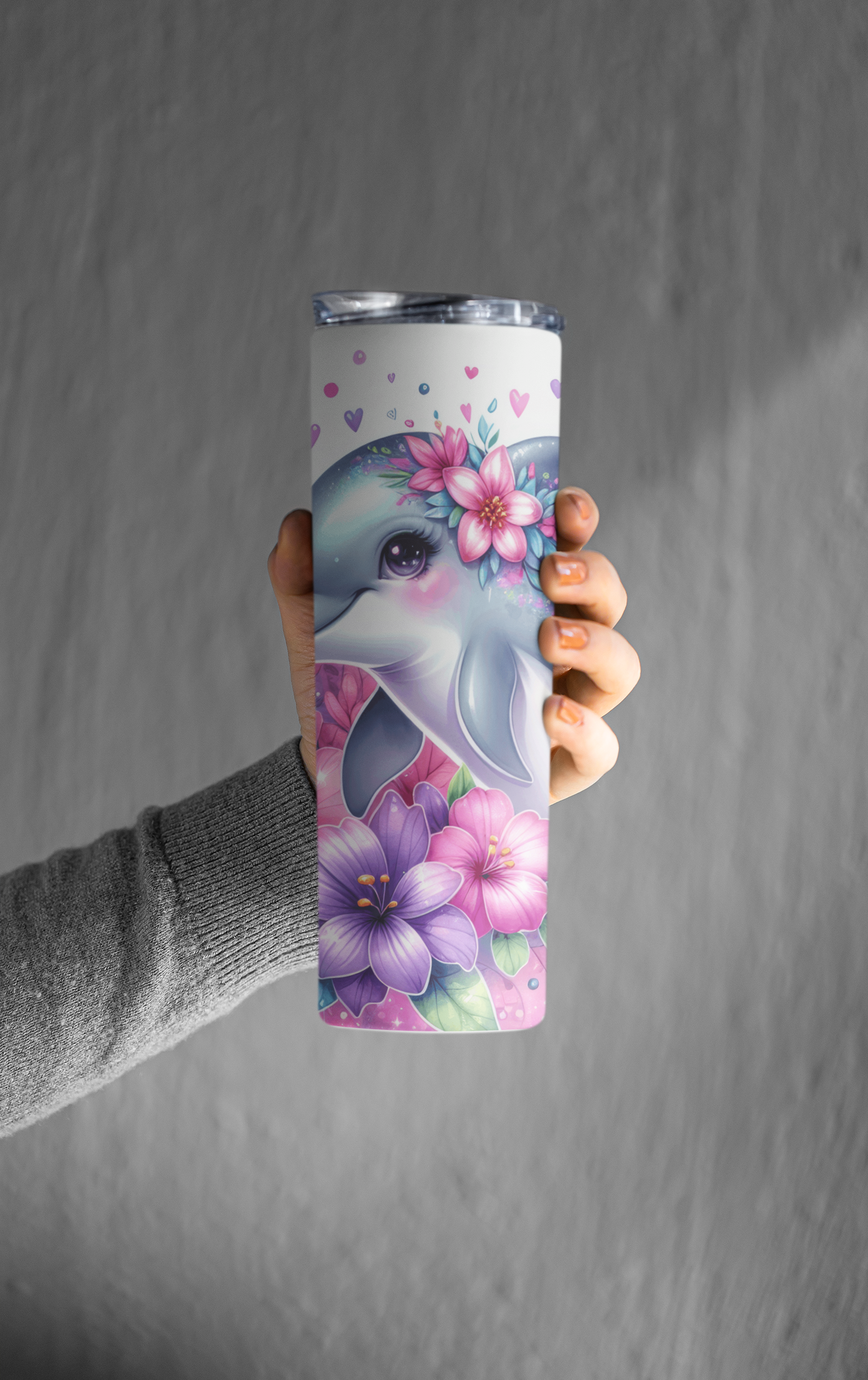 Dolphin Flowers Tumbler Bottle