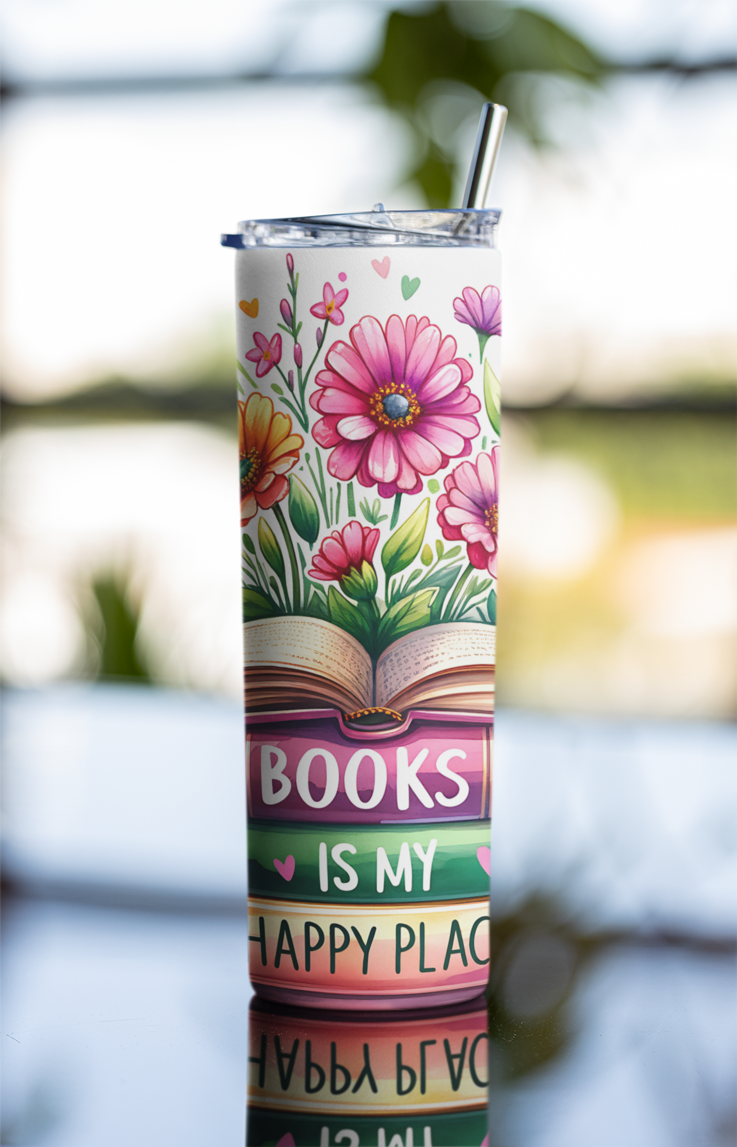 Books are my Happy Place Tumbler Bottle