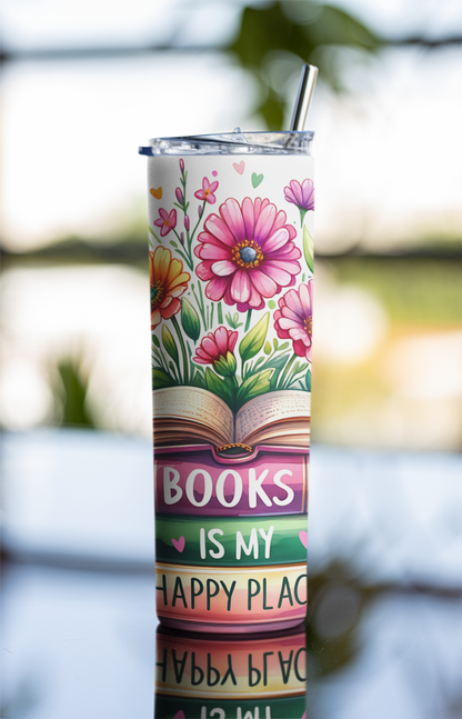 Books are my Happy Place Tumbler Bottle