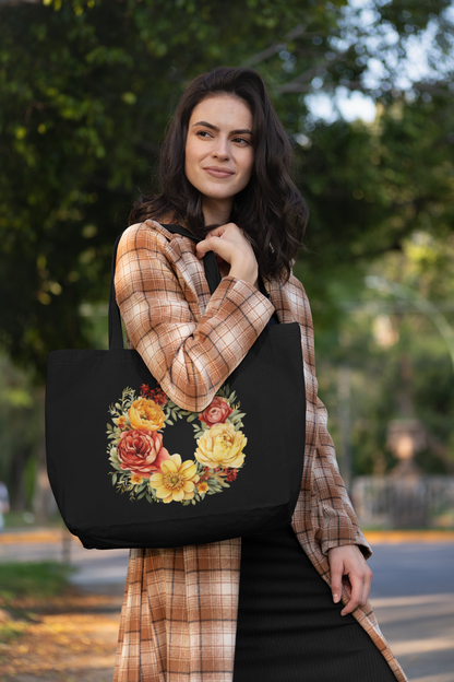 Yellow Red Flowers Everyday Large Tote Bag