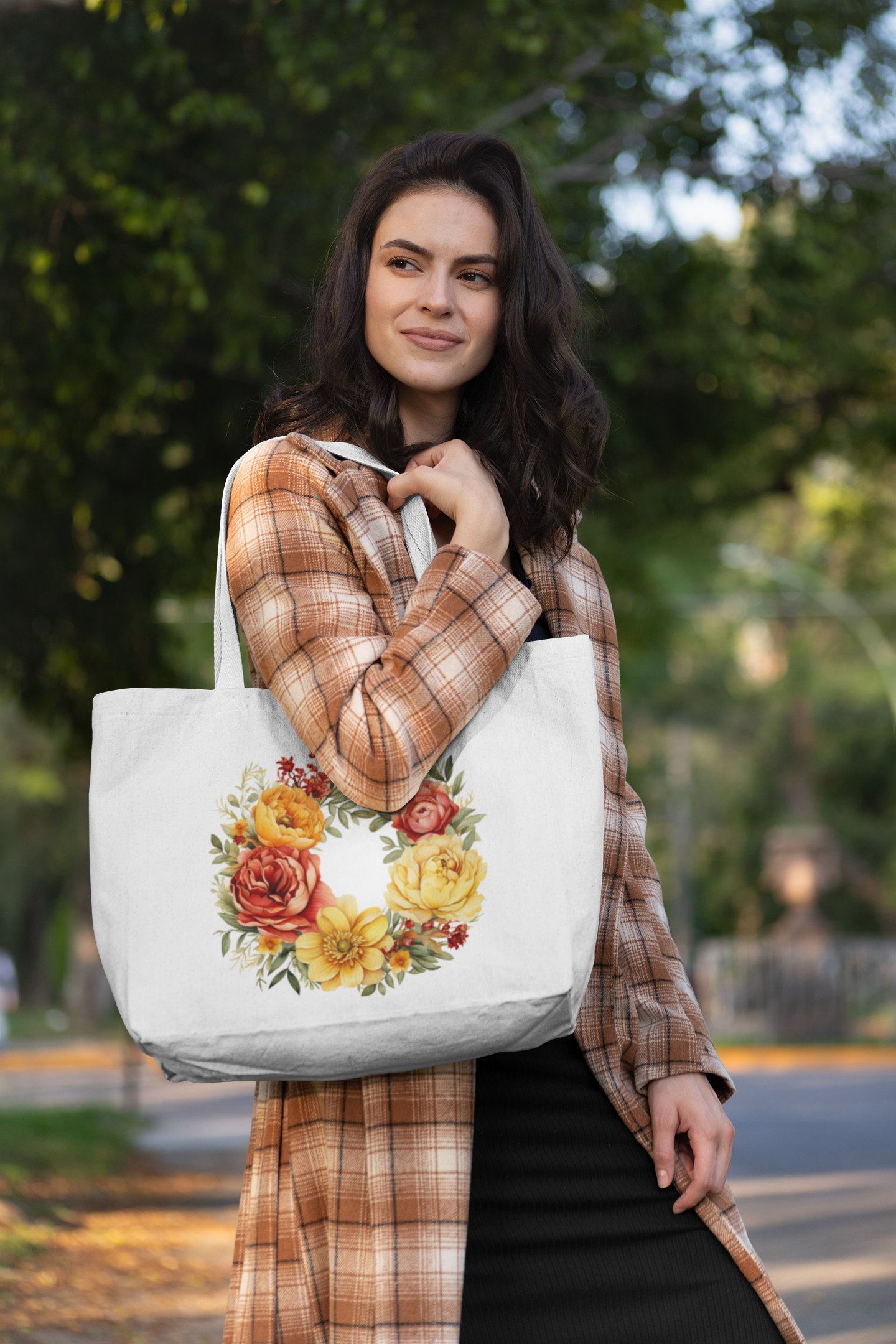 Yellow Red Flowers Everyday Large Tote Bag
