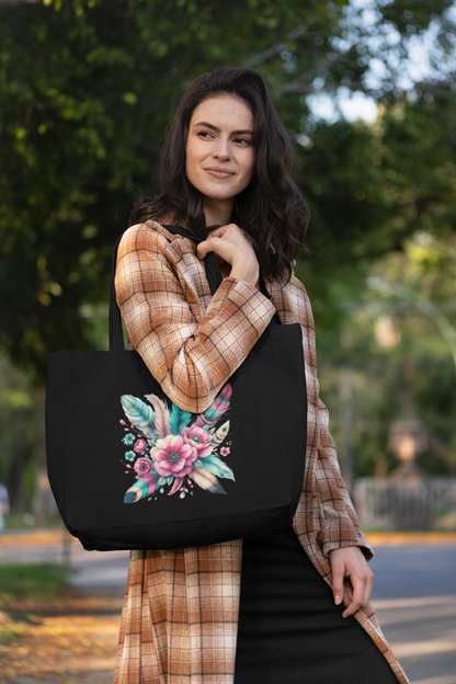 Boho Flowers Everyday Large Tote Bag