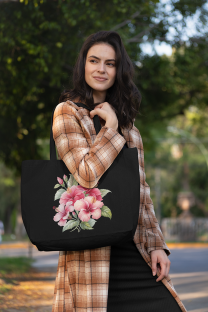 Pink Hibiscus Flowers Everyday Large Tote Bag