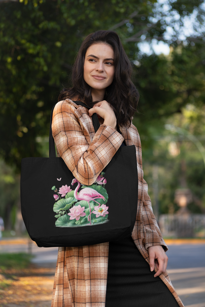 Flamingo Lotus Everyday Large Tote Bag