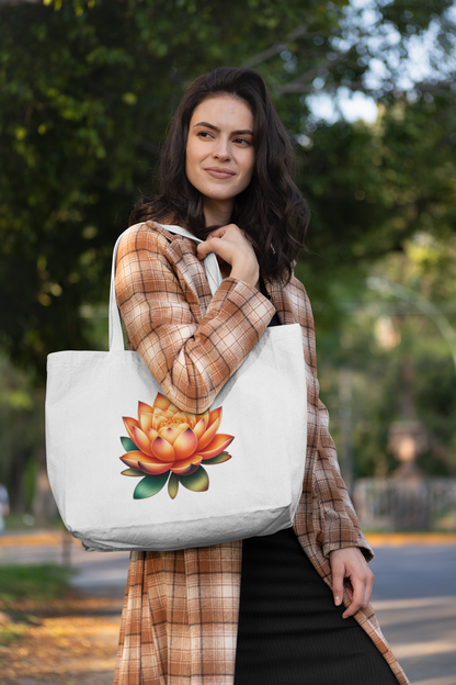 Orange Lotus Everyday Large Tote Bag