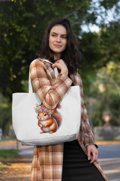 Floral Squirrel Everyday Large Tote Bag