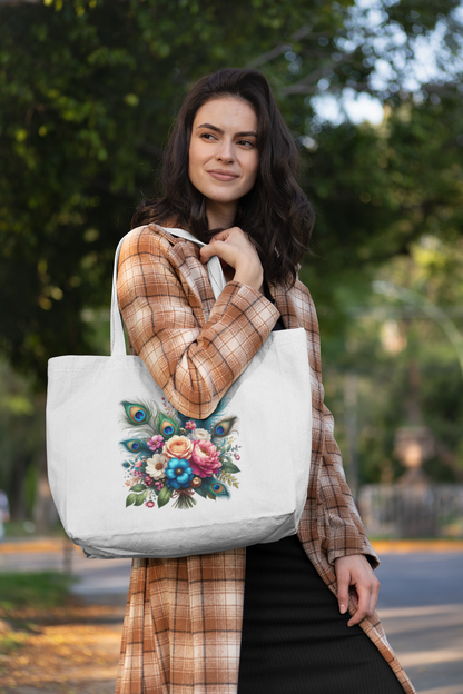 Flowers and Feathers Everyday Large Tote Bag