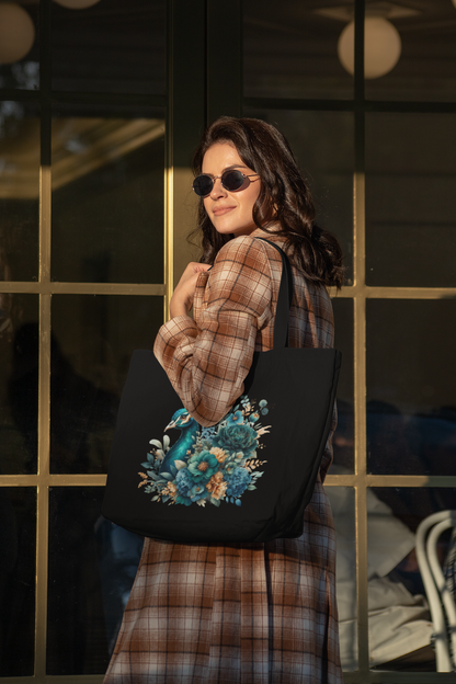 Floral Peacock Everyday Large Tote Bag