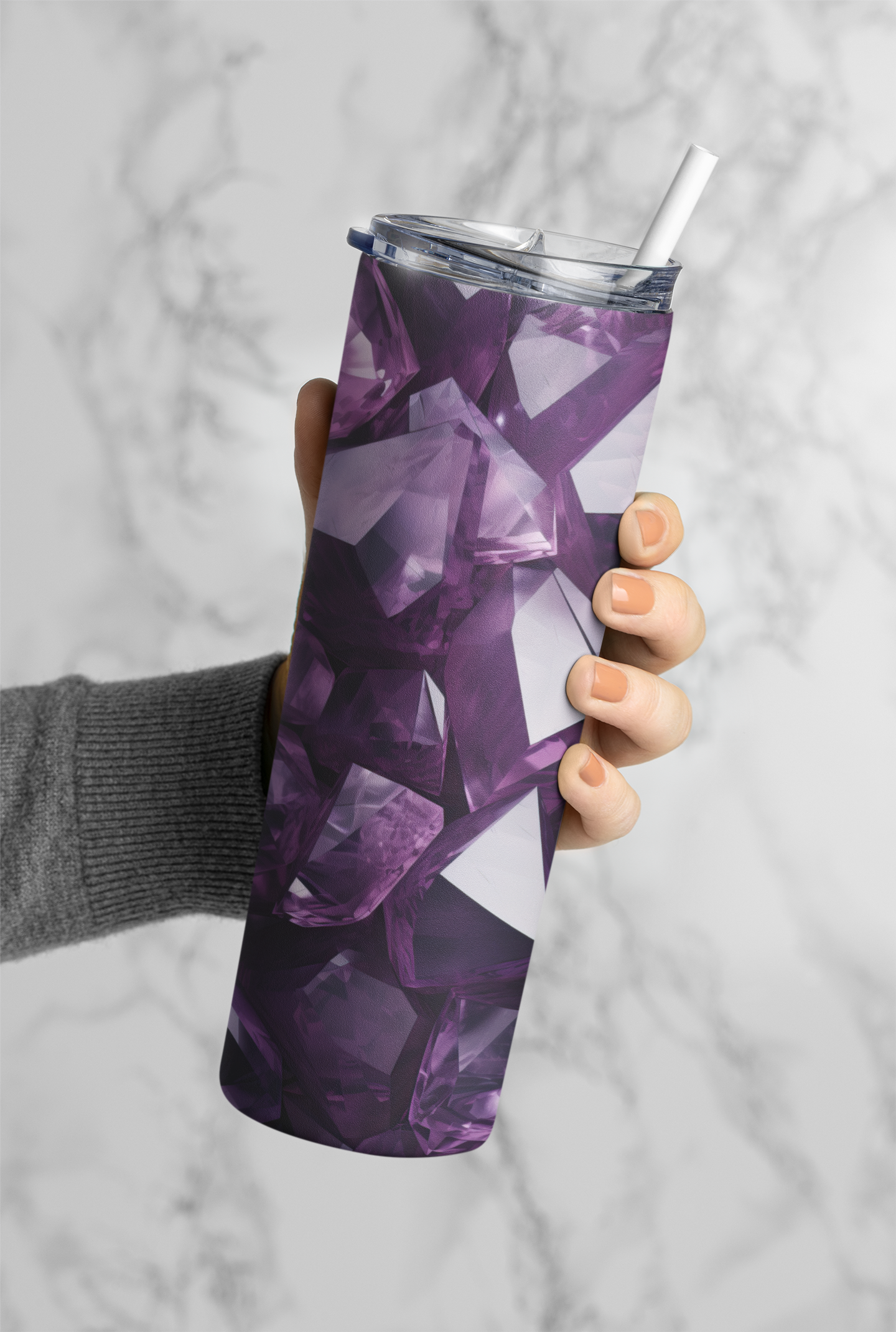 Amethyst Crystal Tumbler Bottle