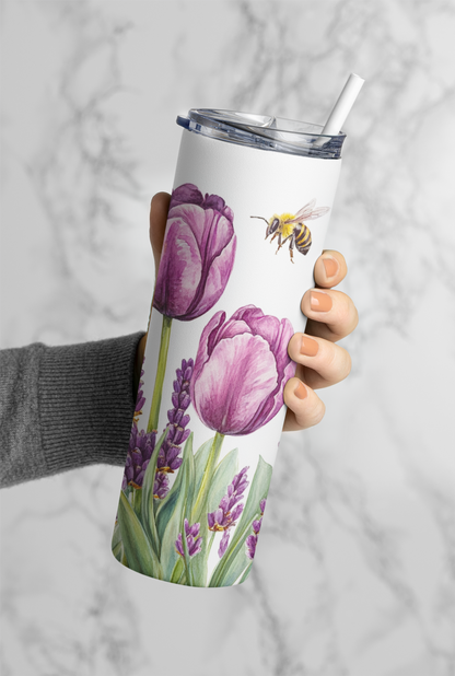 Purple Tulip Tumbler Bottle