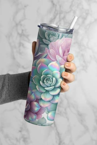 Succulent Flowers Tumbler Bottle