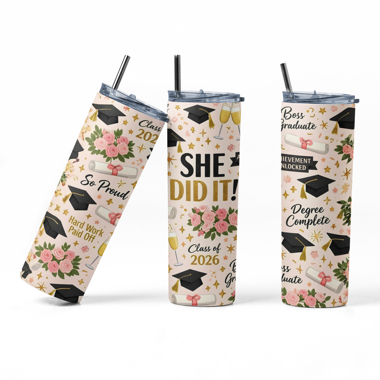 SHE did It Tumbler Bottle