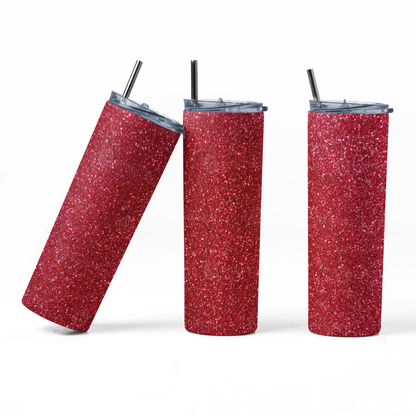 Red Glitter Tumbler Bottle
