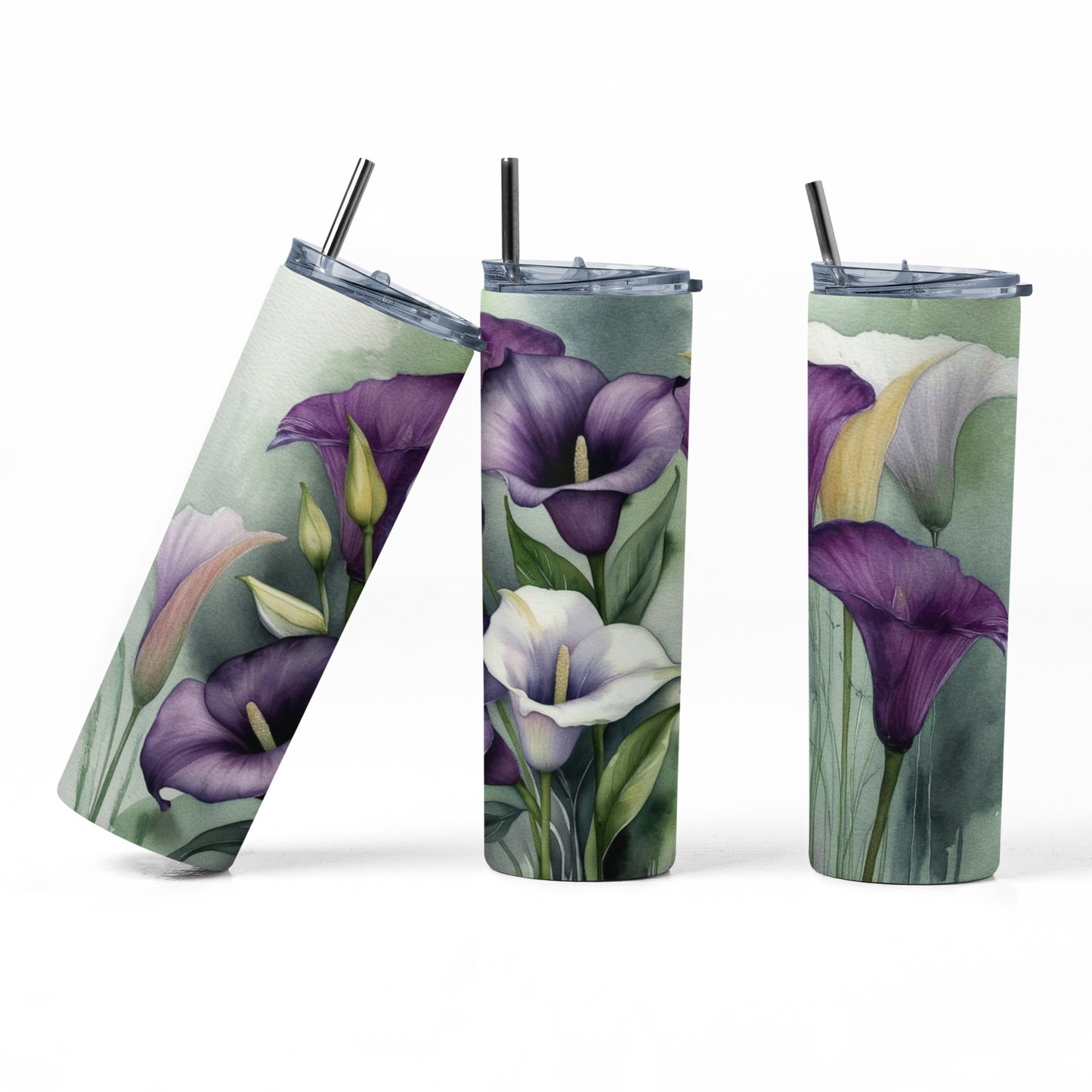 Purple Calla Lilly Tumbler Bottle