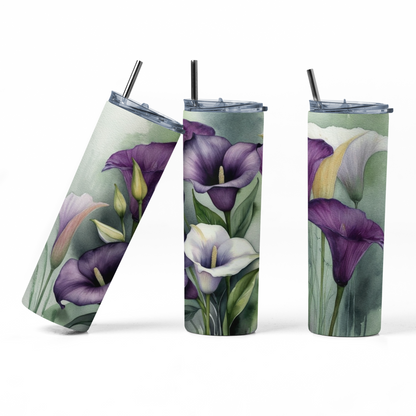 Purple Calla Lilly Tumbler Bottle