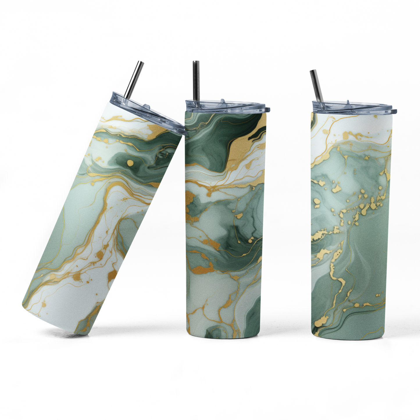Green Marble Tumbler Bottle