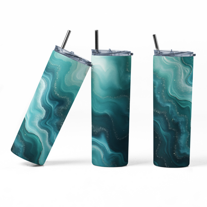 Aquamarine Swirl Tumbler Bottle
