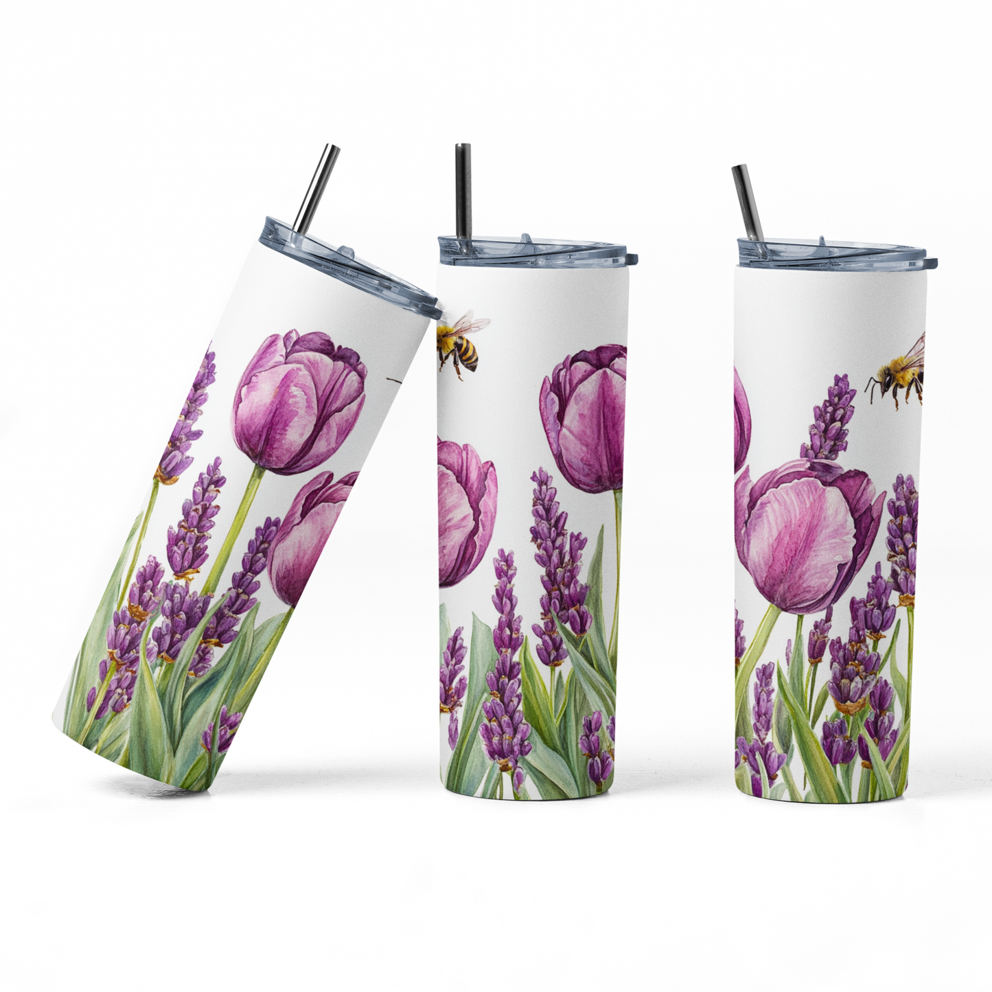 Purple Tulip Tumbler Bottle