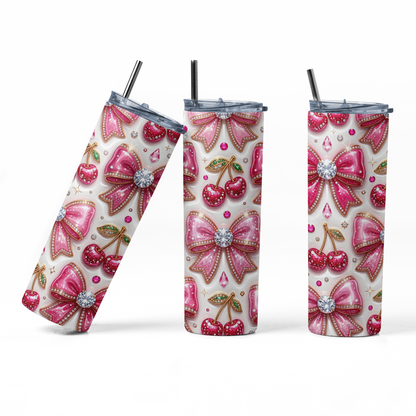 Bejeweled Bow and Cherry Tumbler Bottle