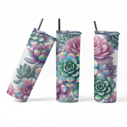 Succulent Flowers Tumbler Bottle