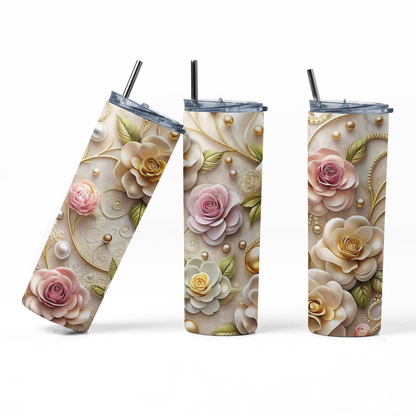 3D Rose Tumbler Bottle