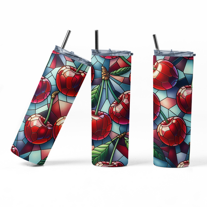 Stained Glass Cherry Tumbler Bottle