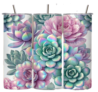 Succulent Flowers Tumbler Bottle