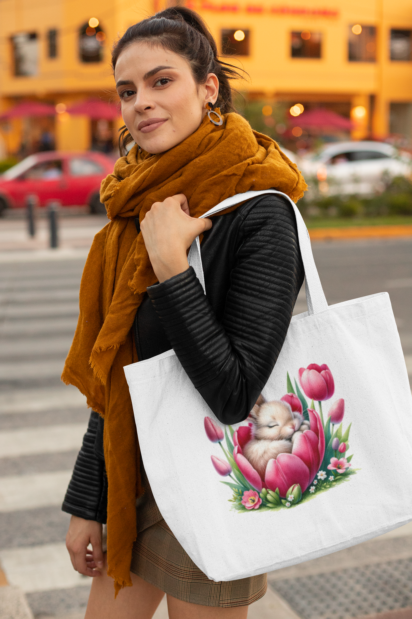 Tulip Rabbit Everyday Large Tote Bag
