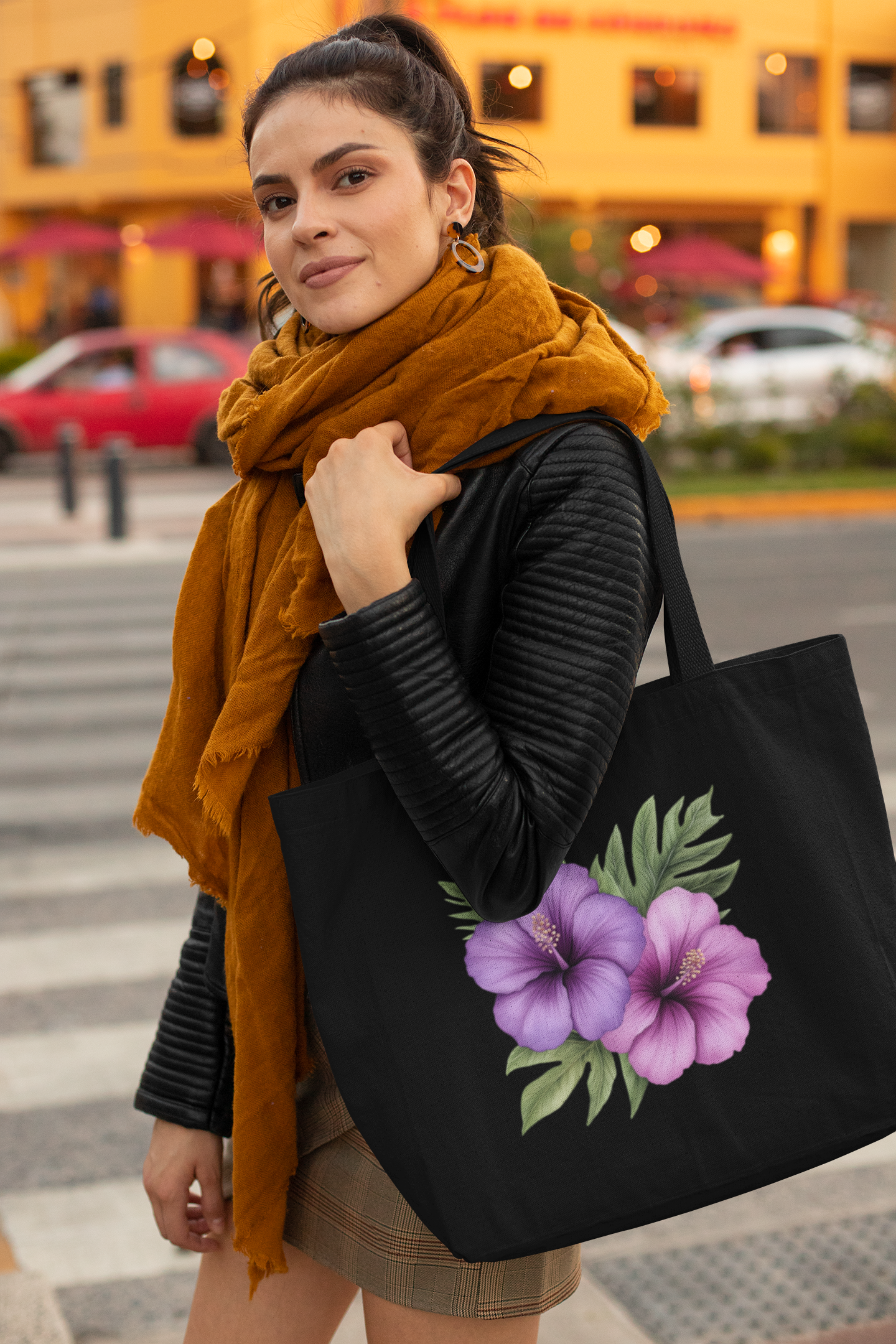 Purple Hibiscus Everyday Large Tote Bag