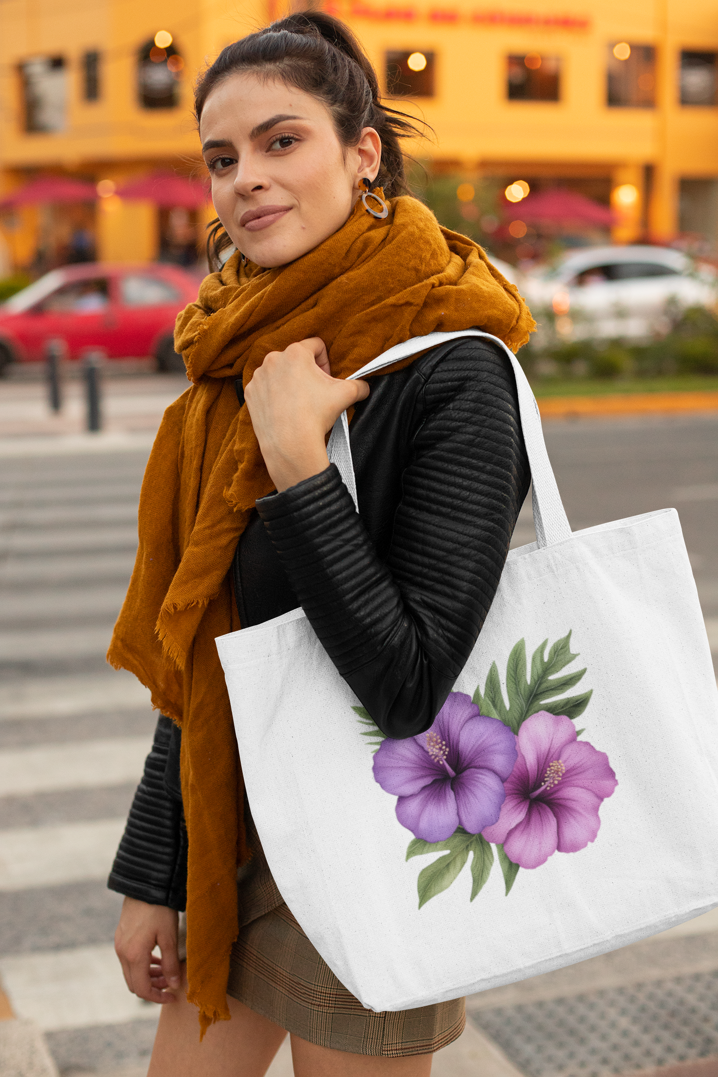 Purple Hibiscus Everyday Large Tote Bag
