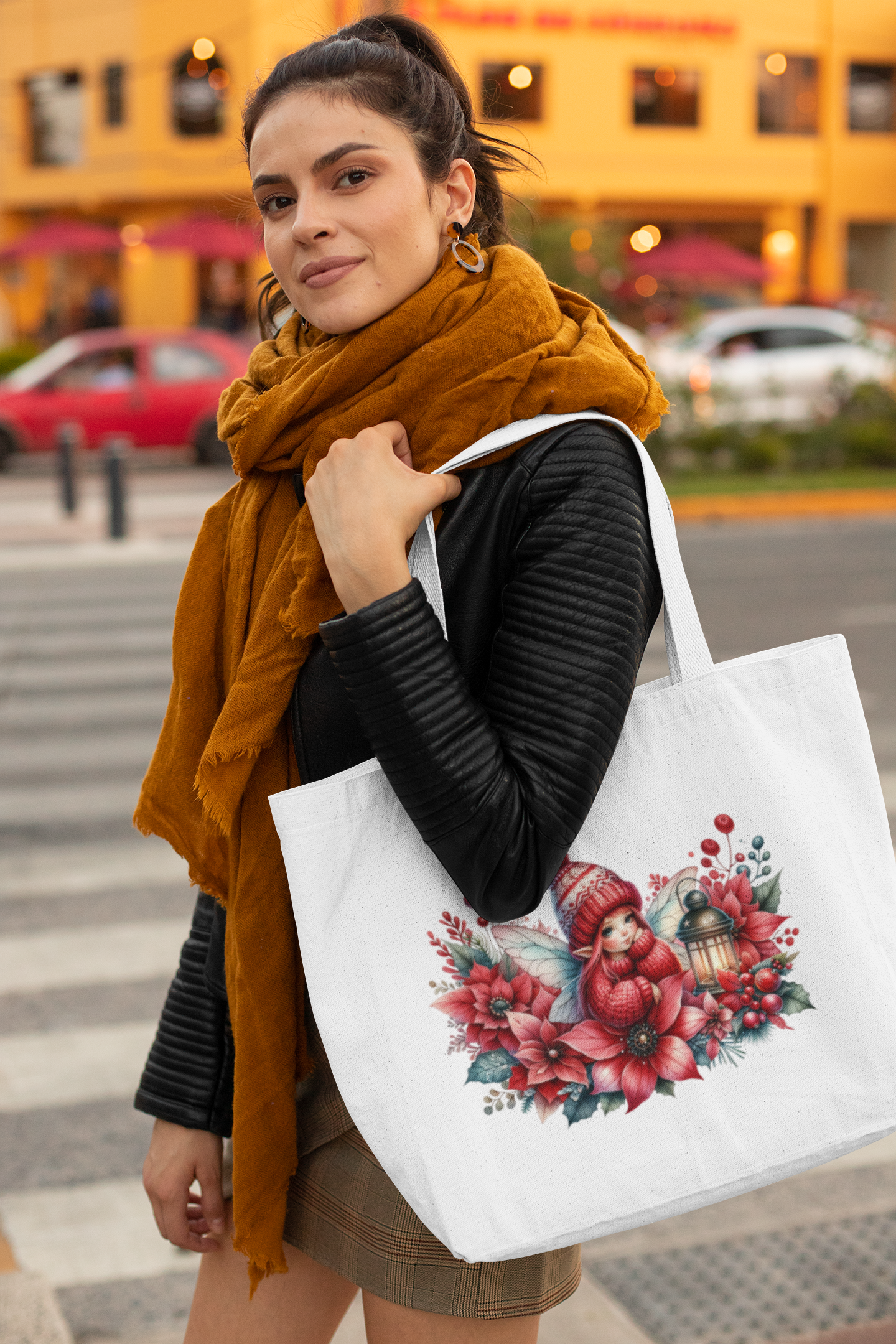 Christmas Red Fairy Everyday Large Tote Bag
